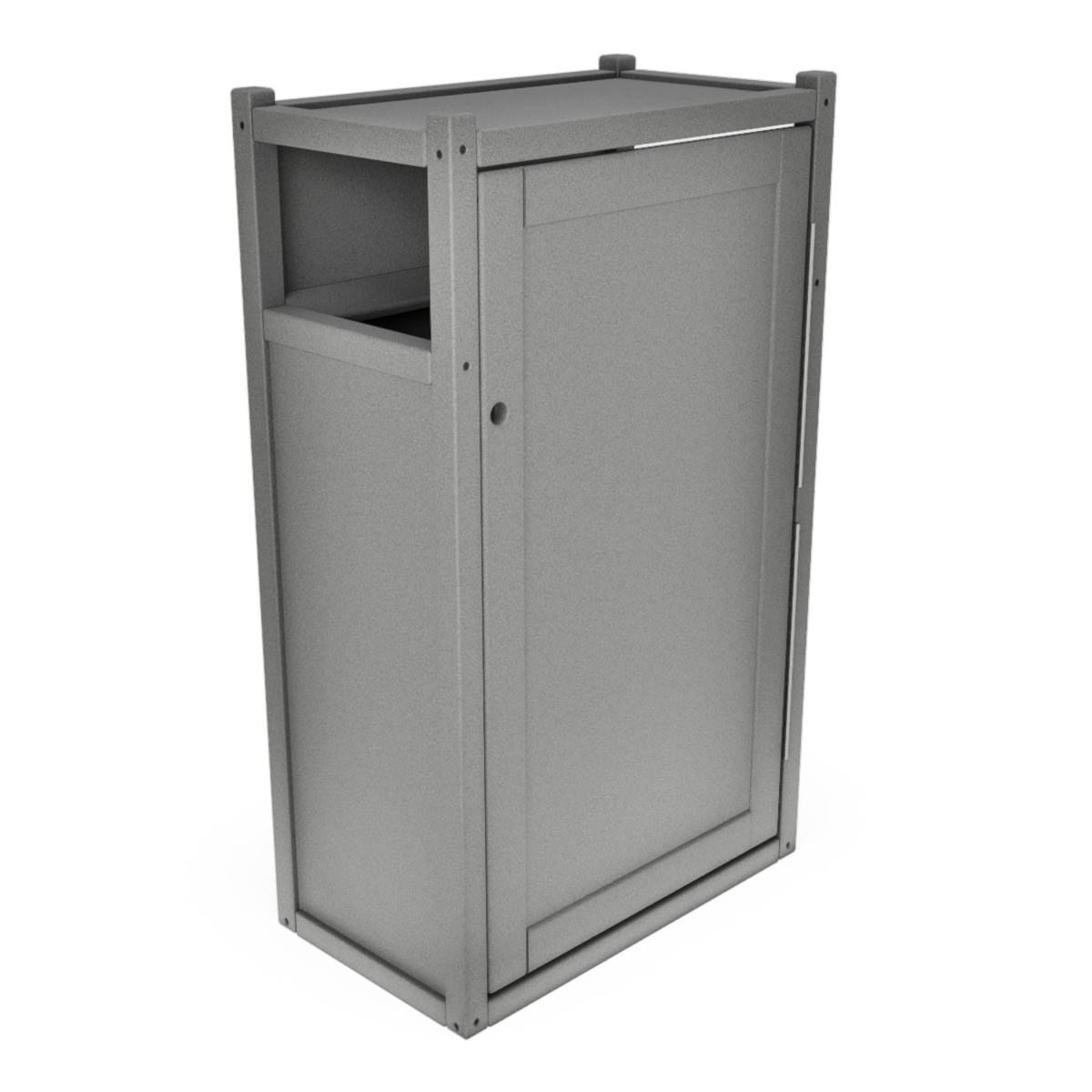 Narrow Trash Receptacle, Large Door Access