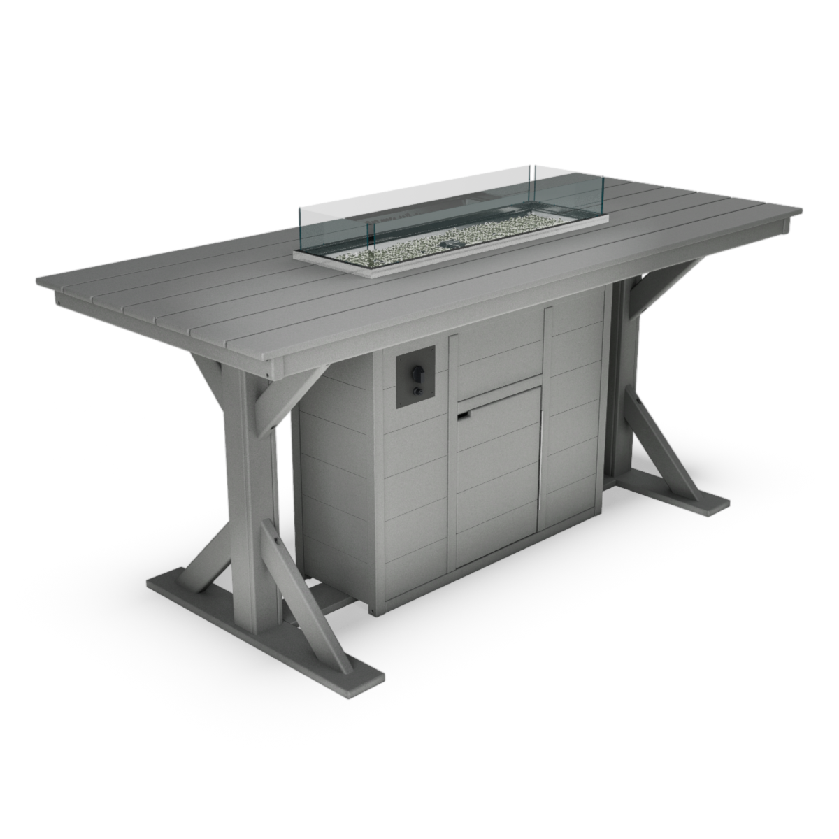 40" x 94" Rectangular Farmhouse Bar-Height Fire Table