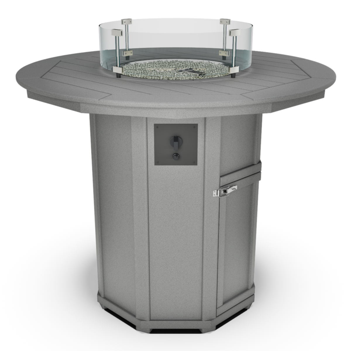 51" Round Framed Bar-Height Fire Table