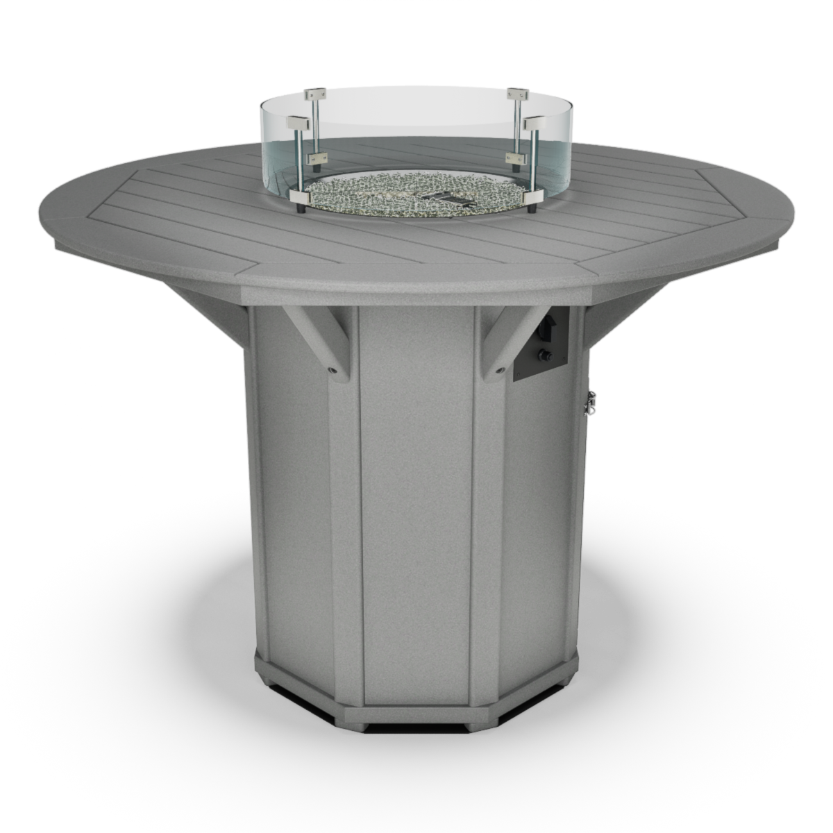 58" Round Framed Bar-Height Fire Table