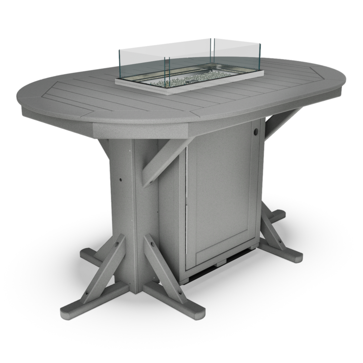 44" x 66" Oval Framed Counter-Height Fire Table
