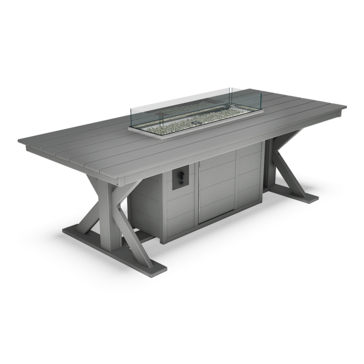 40" x 94" Rectangular Farmhouse Dining-Height Fire Table