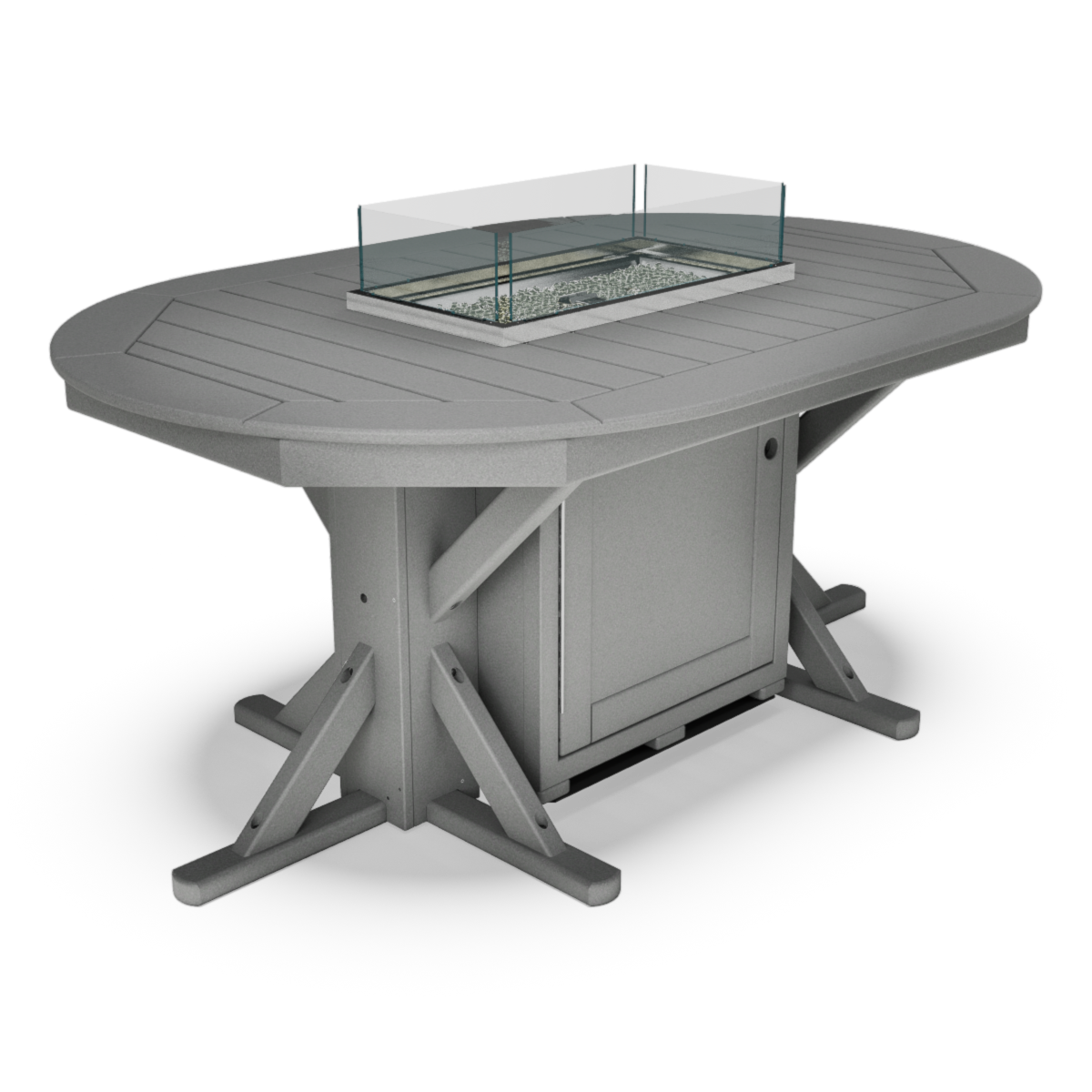 44" x 66" Oval Framed Fire Table