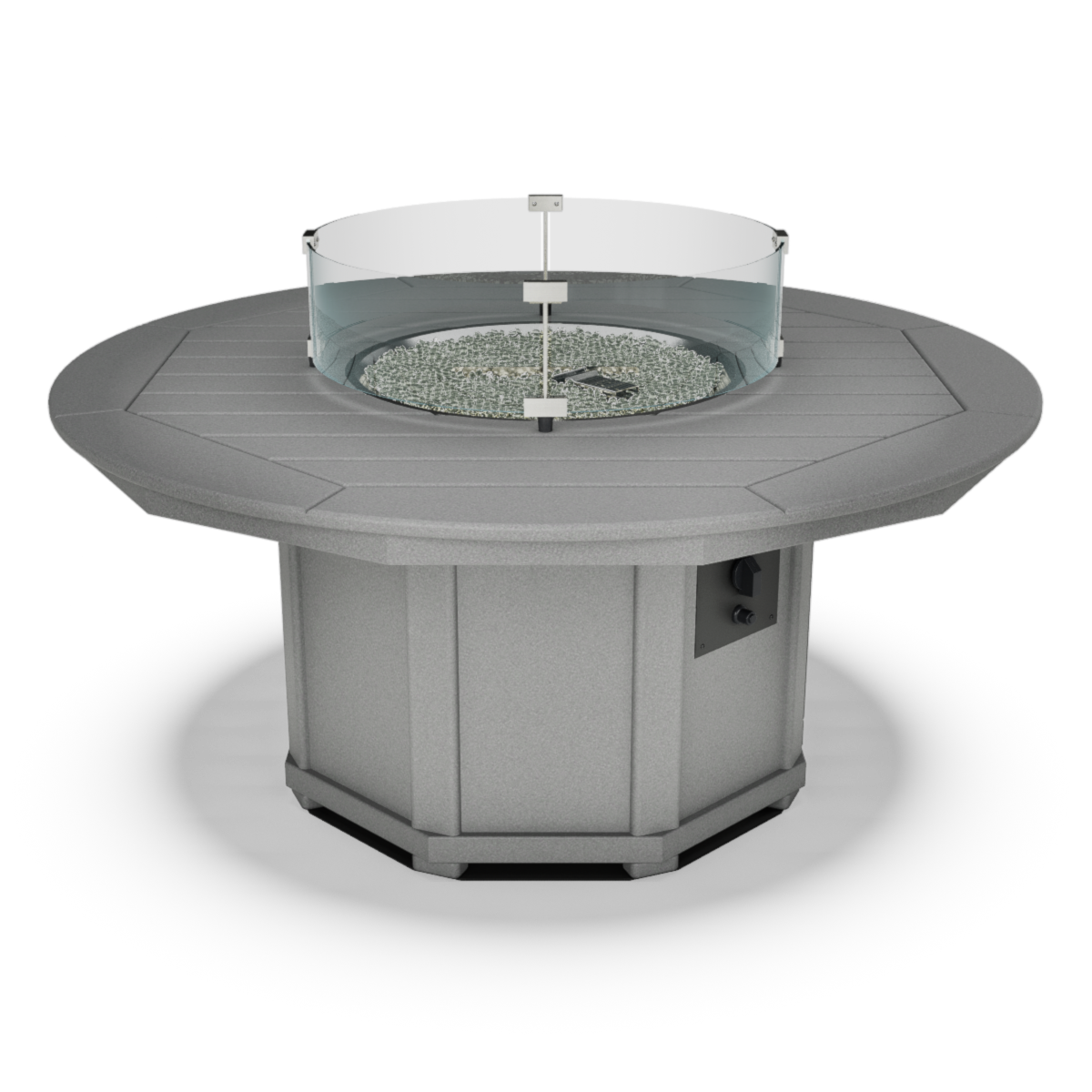 51" Round Framed Coffee-Height Fire Table