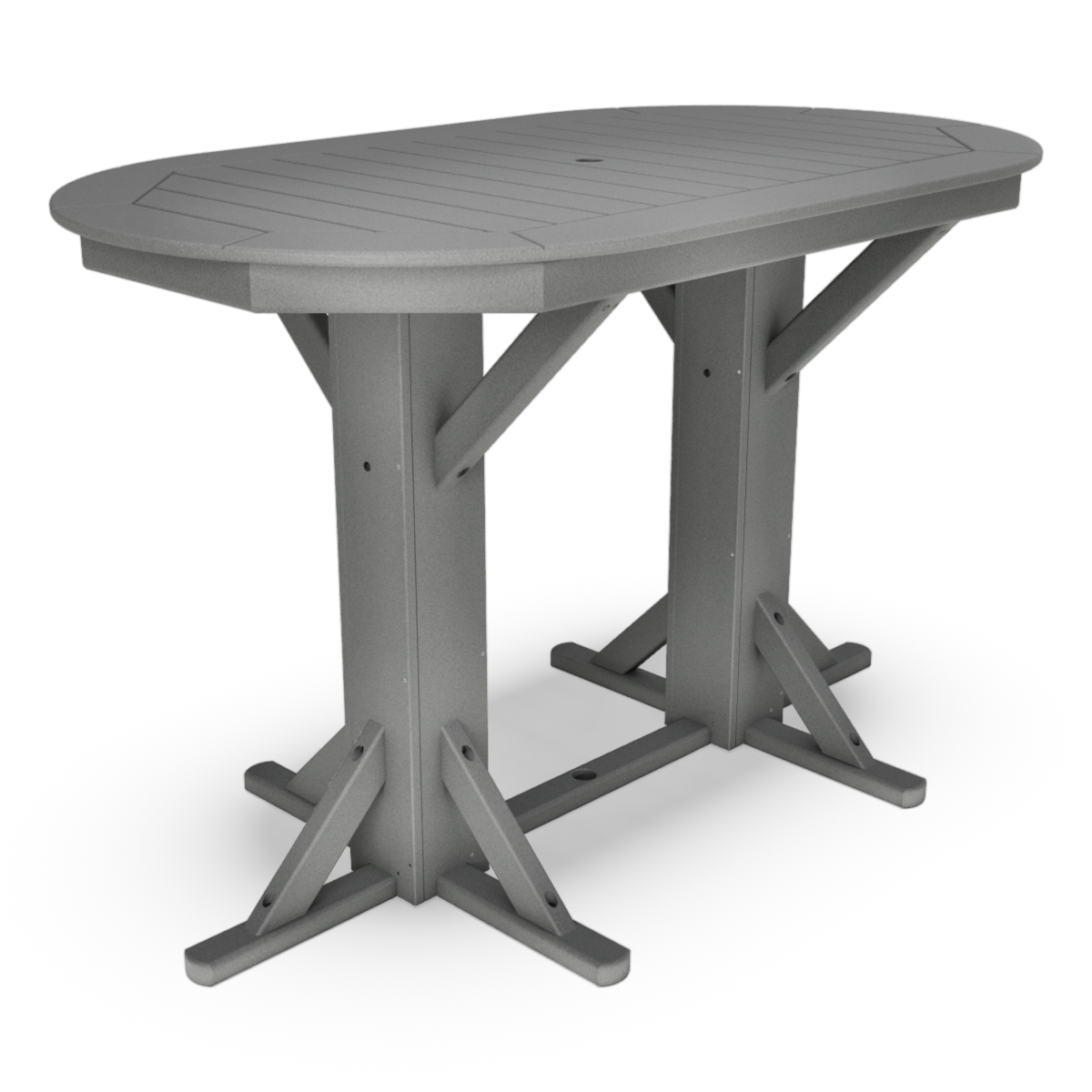 38" x 66" Oval Framed Bar Table