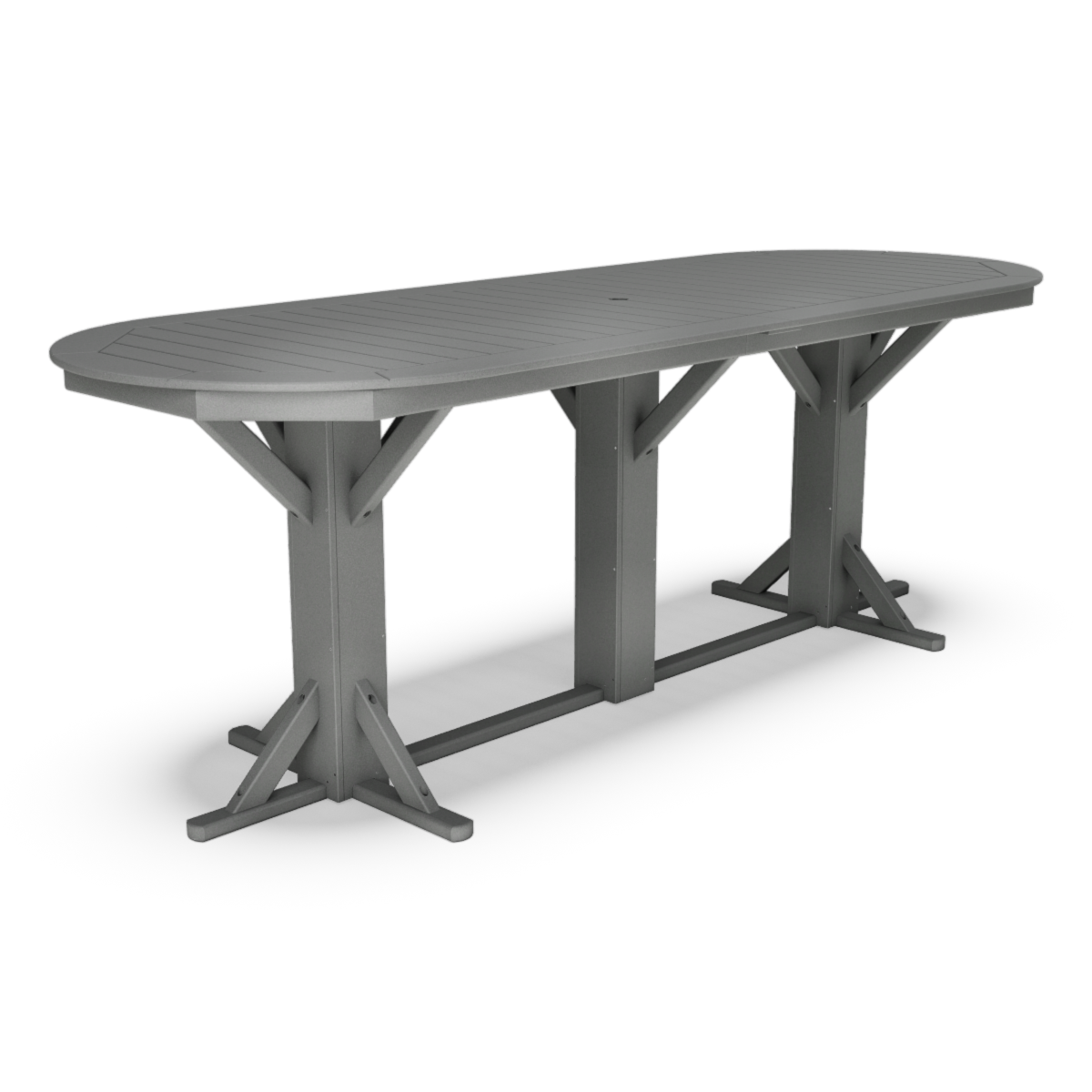 44" x 122" Oval Framed Bar Table